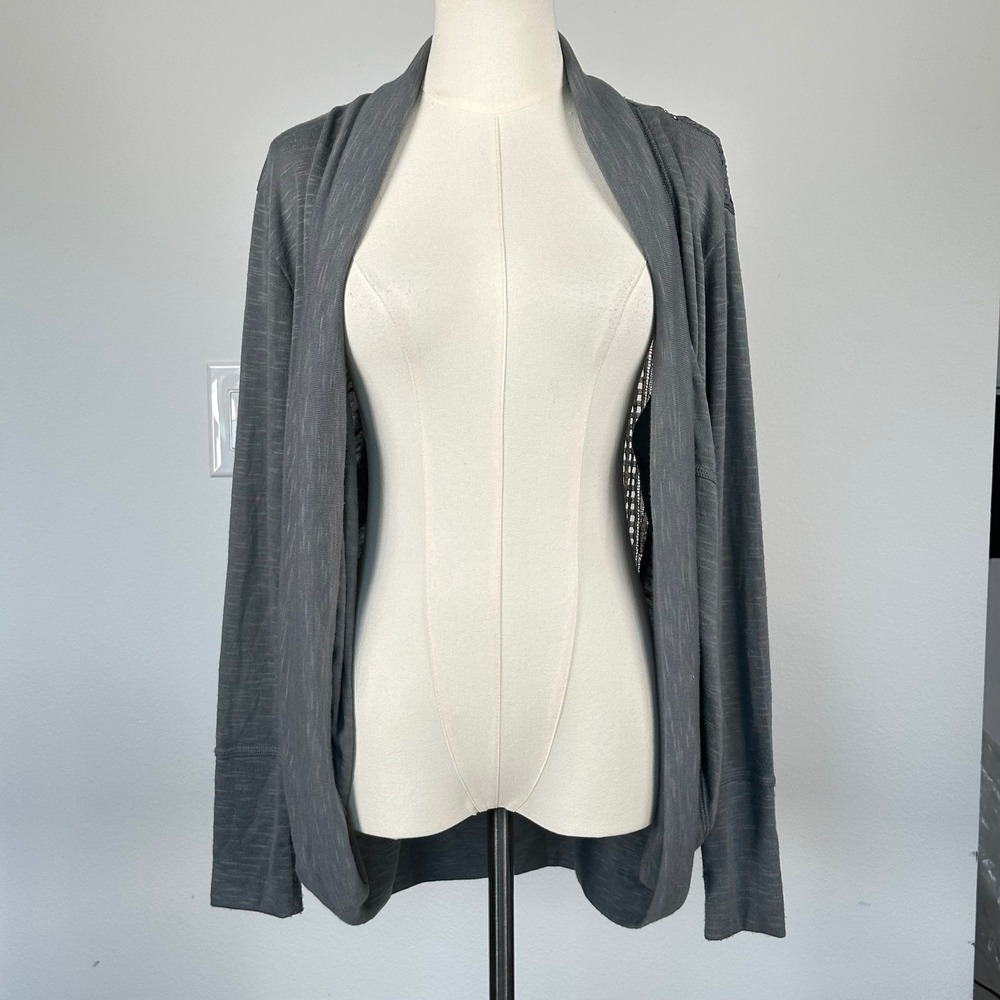 Gypsies & Moondust Lace Cardigan Open Front Gray Layering Whimsigoth Fairy